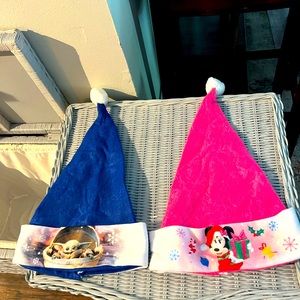 Disney Brand Christmas Boy and Girl Santa Hats